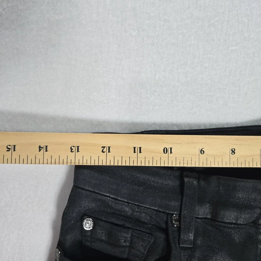 7 For‎ All Mankind Faux Pants Black Size 27 Womens Skinny Ankle Stretch Mid Rise